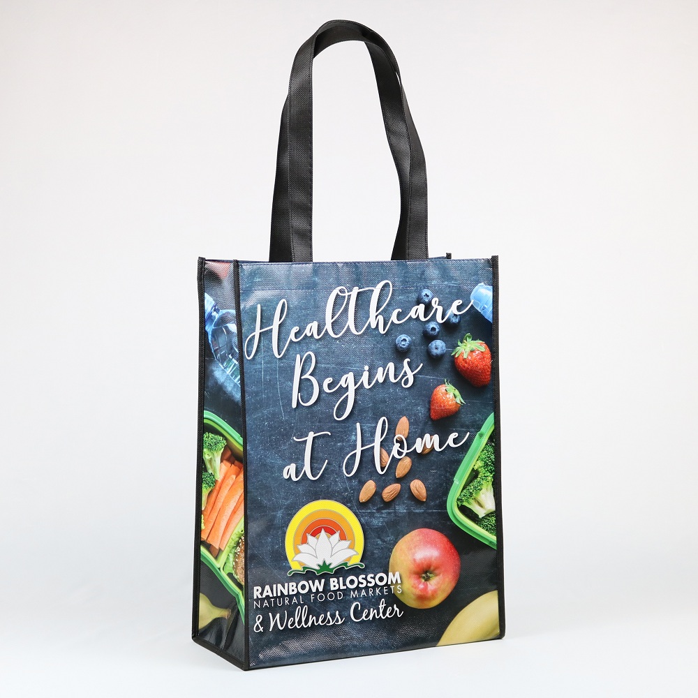 Bolsa en tela no tejida con impresión a full color con fuelle