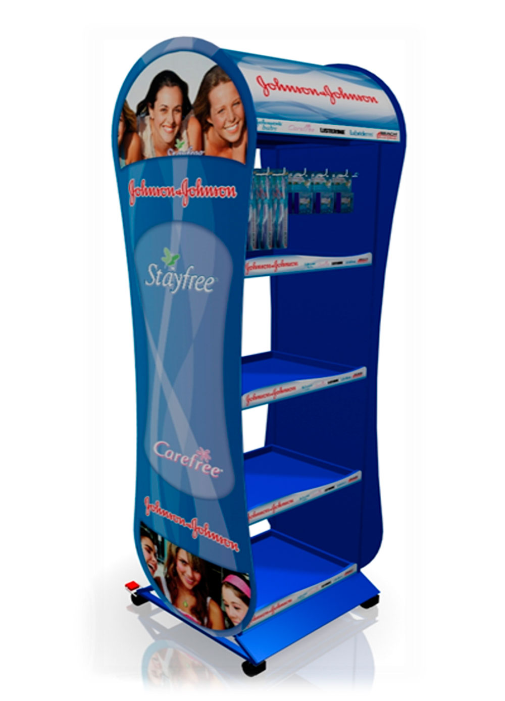 Mueble multimarca con gran capacidad de carga con sistemas de cambio de publicidad