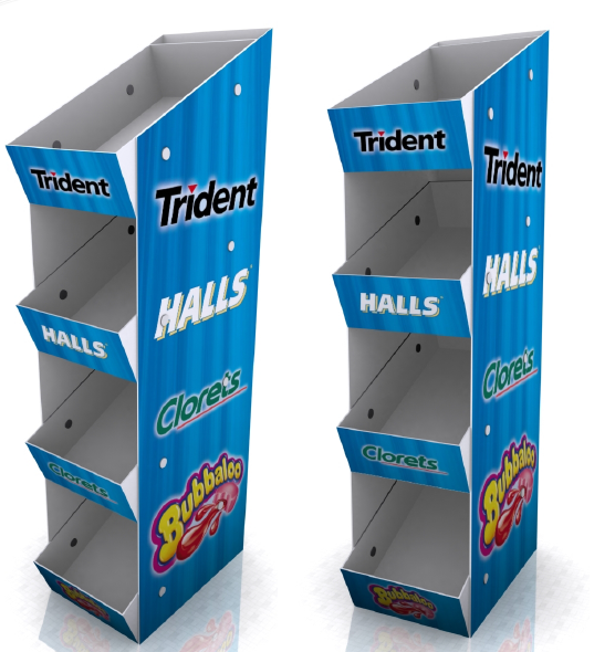 Exhibidor trident para puntos de pago