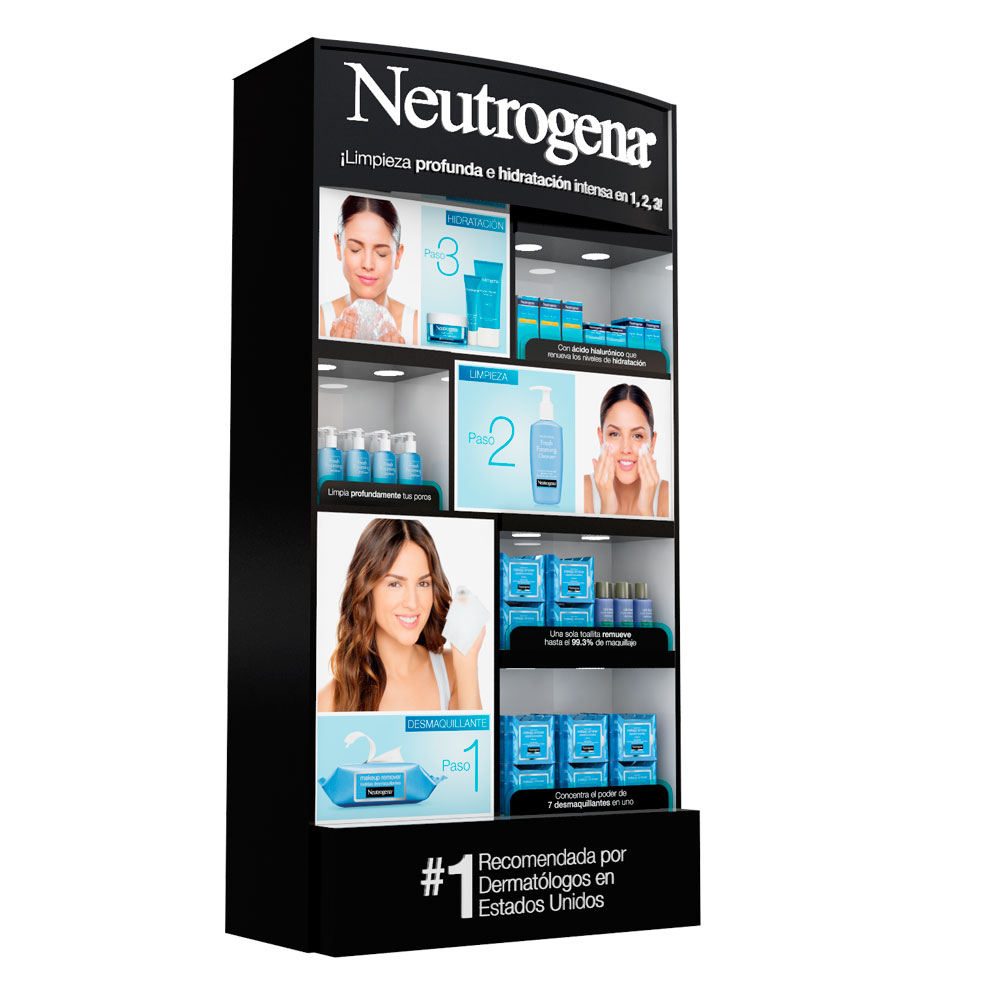 Punta de gondola empotrable con sistema de iluminación Neutrogena